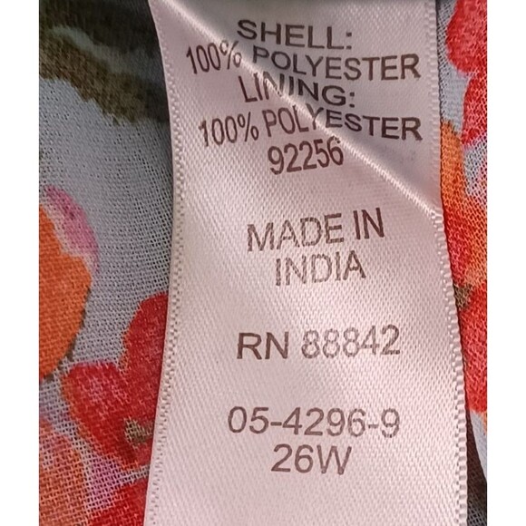 Woman Within 26W‎ 3X Midi Dress Blue Floral Sheer w/Liner  Cottagecore Boho - Picture 10 of 12